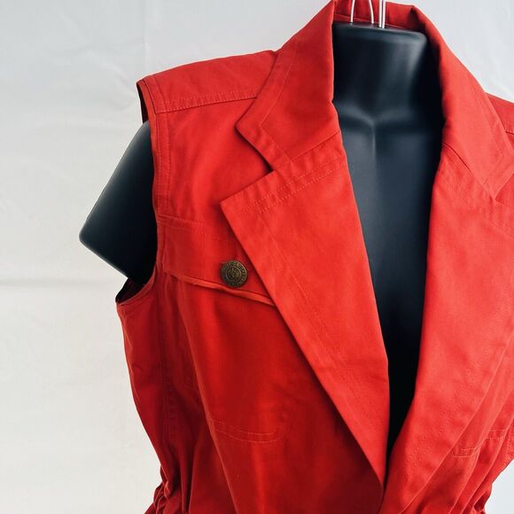 Tom Ford For Yves Saint Laurent 2004 Bright Orange Rope Closure Satin Trim Vest - Picture 4 of 11